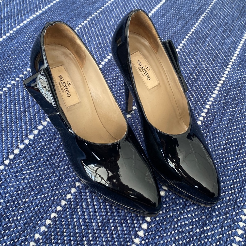 Valentino high heel, platform booties with bow, 37.5